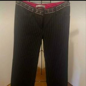 BLACK SHEIK DRESS PANTS WITH SMALL WHITE PINSTRIPE